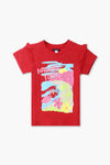 Girls Branded Graphic T-Shirt - Red