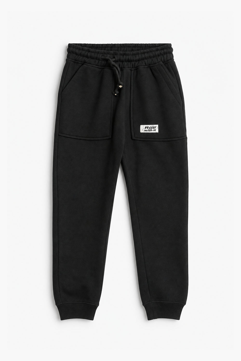 Boys Branded Fleece Trouser - Black