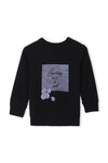 Girls Graphic Sweatshirt GSS24-09 - Black