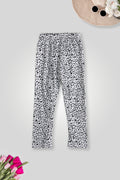 Girls Printed Pajama - White