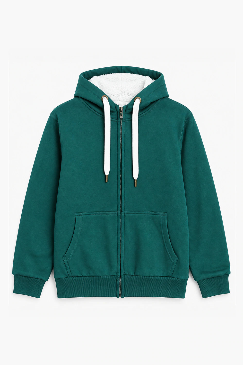 Men Branded Hoodie Zipper - D/Green