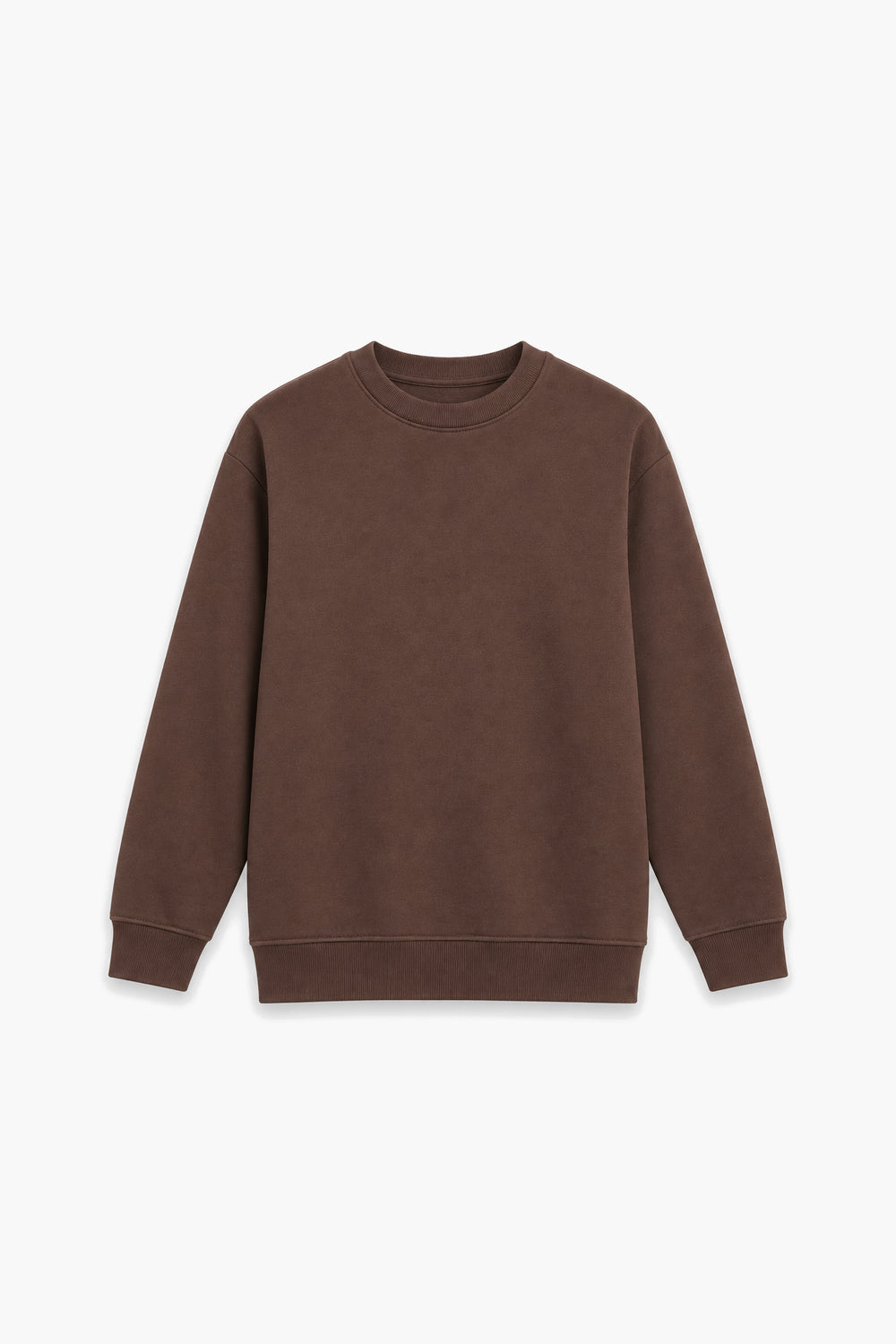 Men Breanded Fleece Basic Sweatshirt - Brown