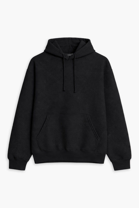Men Branded Pullover Hoodie - Black