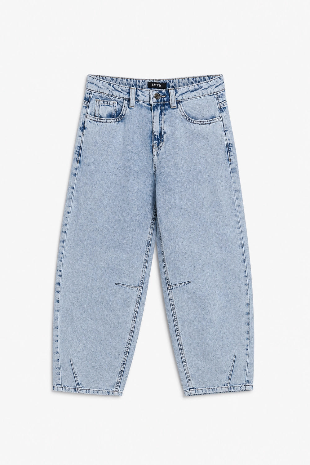 Girls Branded Wide Leg Denim pant - L/Blue