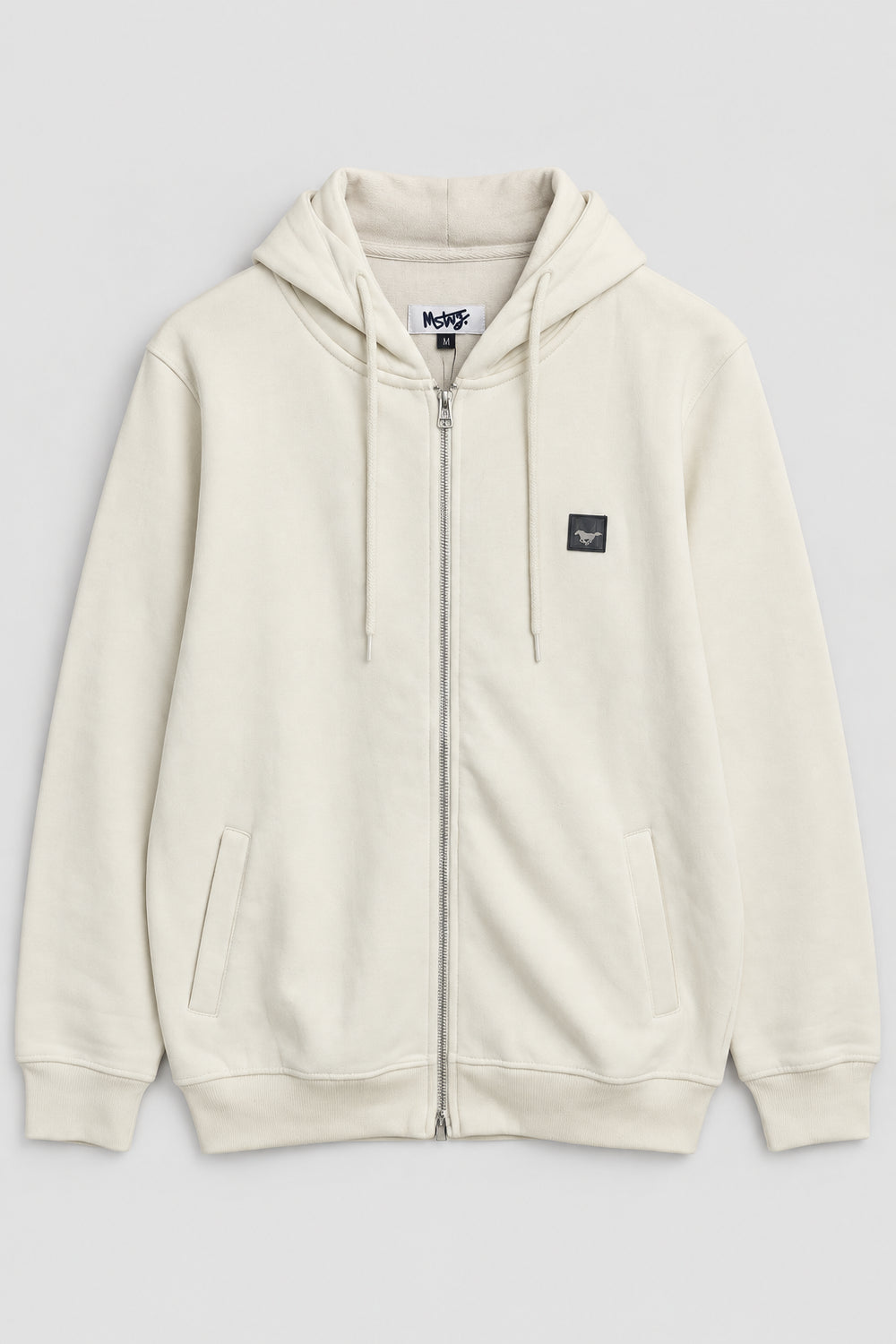 Men Branded Zipper Hoodie - Off White