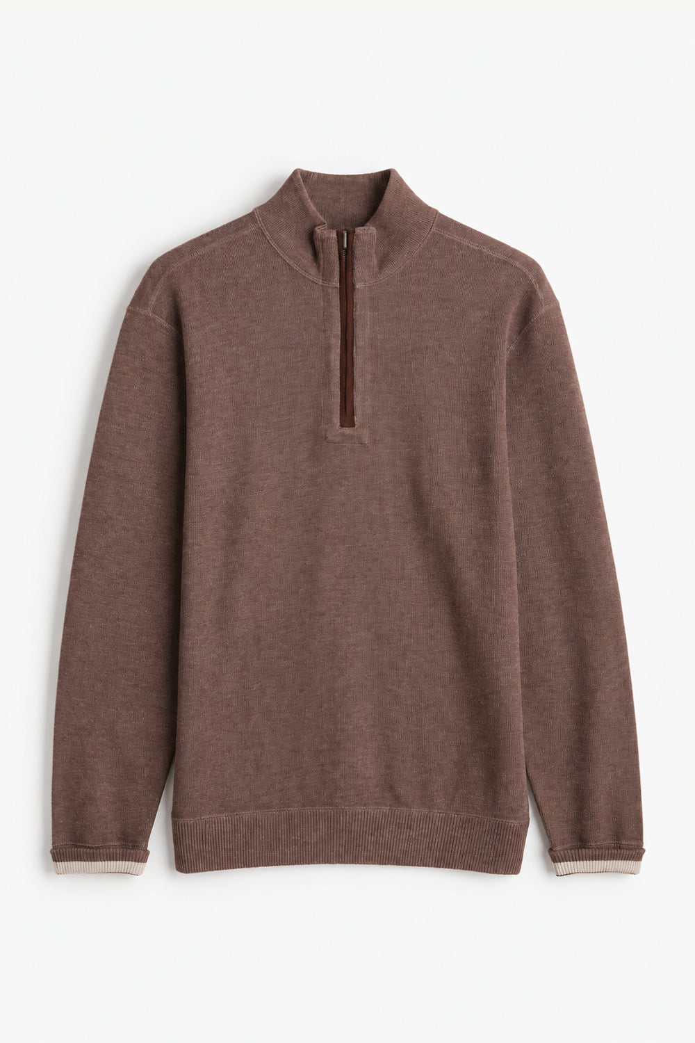 Men Branded Mockneck - Brown