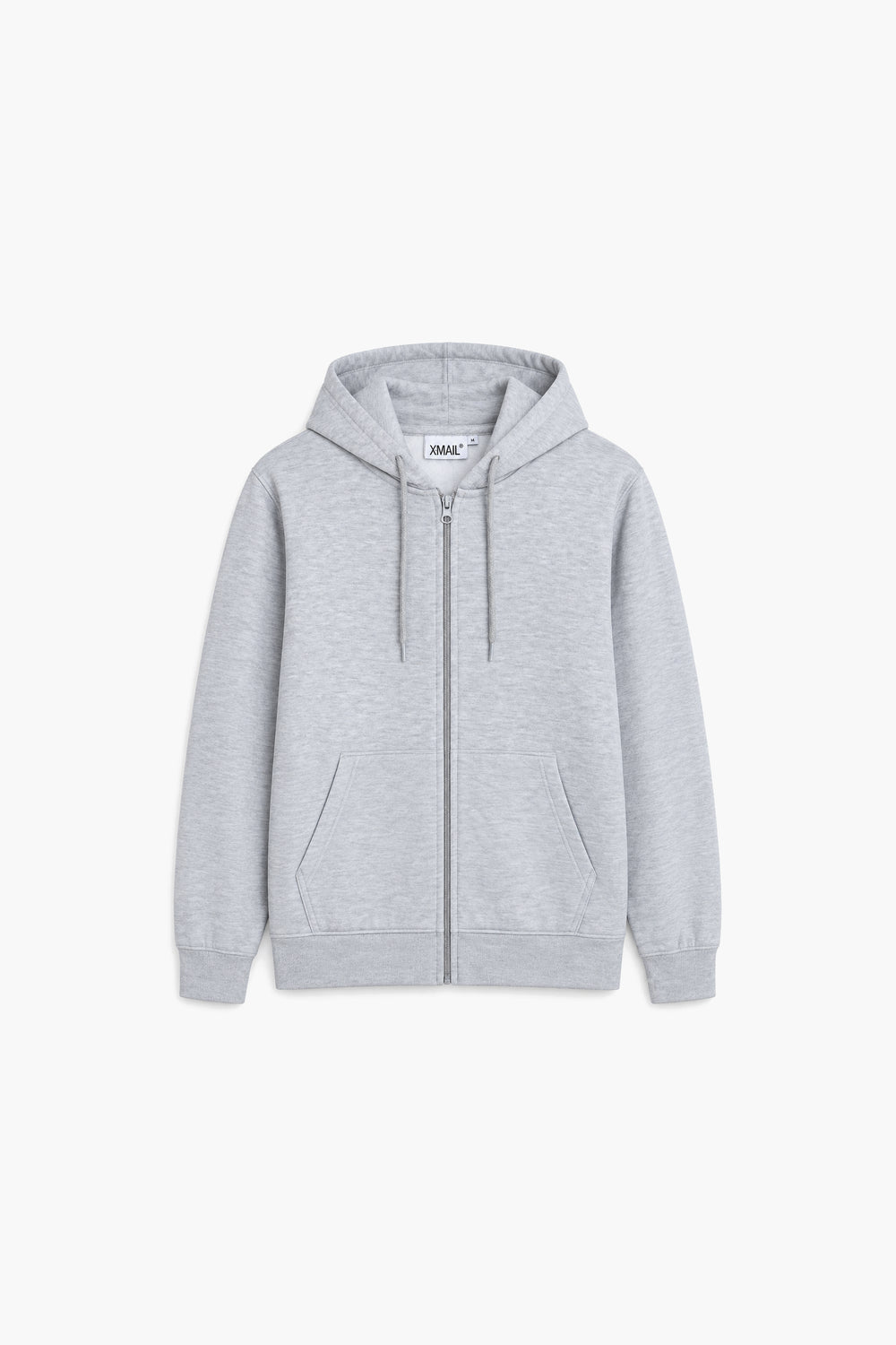 Men Branded Pull Over Hoodie Zipper - L/Grey