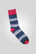 Men Stripes Long Socks - Blue