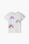 Girls Branded Sequins T-Shirt - White