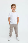 Boys Branded Fleece Cargo Trouser - Grey