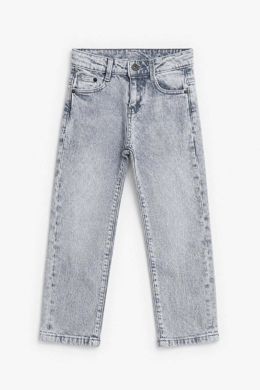 Boy Branded Straight fit Denim Pant - Grey