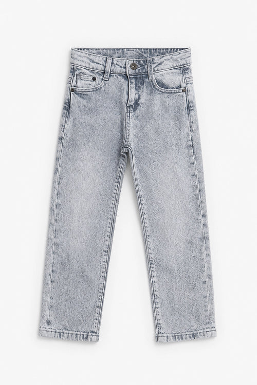 Boy Branded Straight fit Denim Pant - Grey