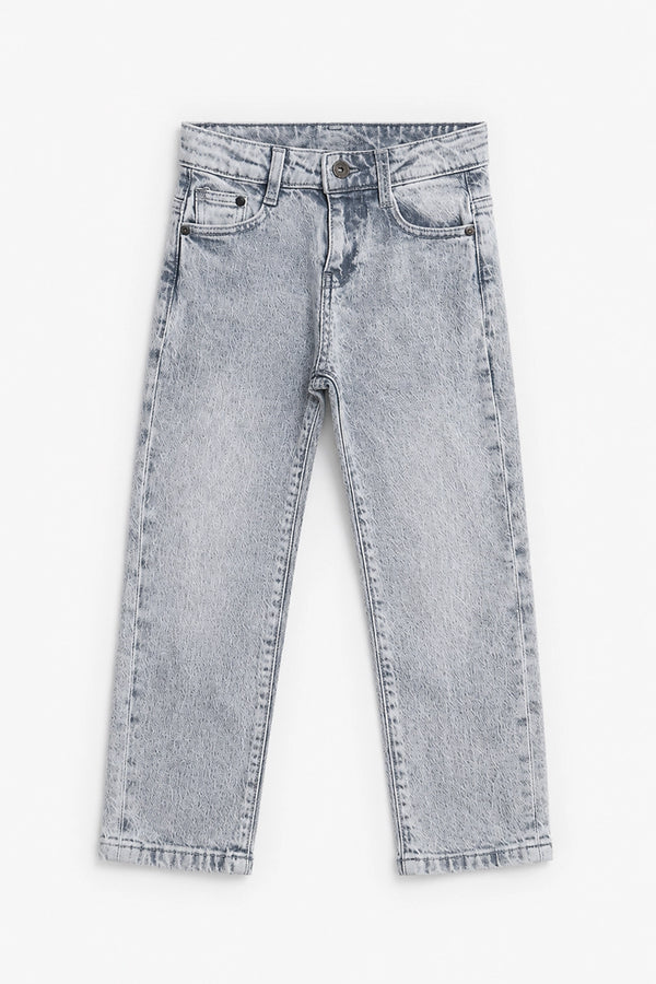 Boy Branded Straight fit Denim Pant - Grey