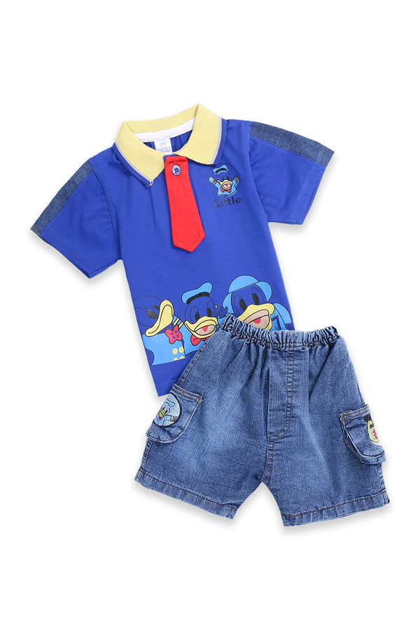 Boys Graphic 2-Piece Suit A-116- Blue