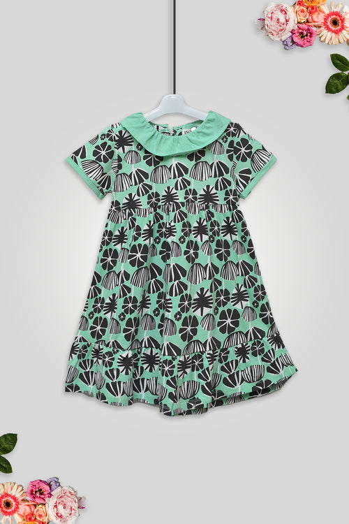 Girls Graphic Frock GF03 - L/Green
