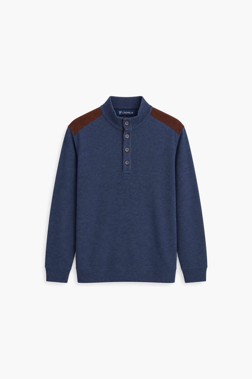 Men Branded Mockneck - D/Blue