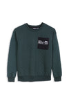 Boys Branded Quilt Sweatshirt - Green