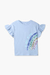 Girls Branded Graphic T-Shirt - Sky Bue