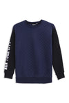 Boys Branded Quilt Graphic Sweatshirt - Navy