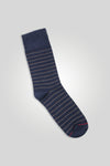 Men Stripes Long Socks - Navy