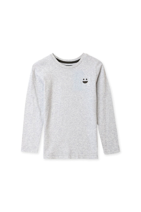 Boy Branded Basic Tee F/S - Heather Grey