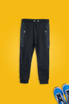 Boys Branded Zip Pocket Trouser - Black