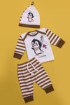 Infant Baby 3-Piece Suit A72 - Brown And White