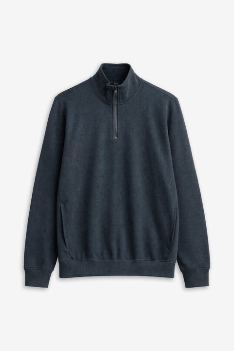 Men Branded Mock Neck - Charcoal