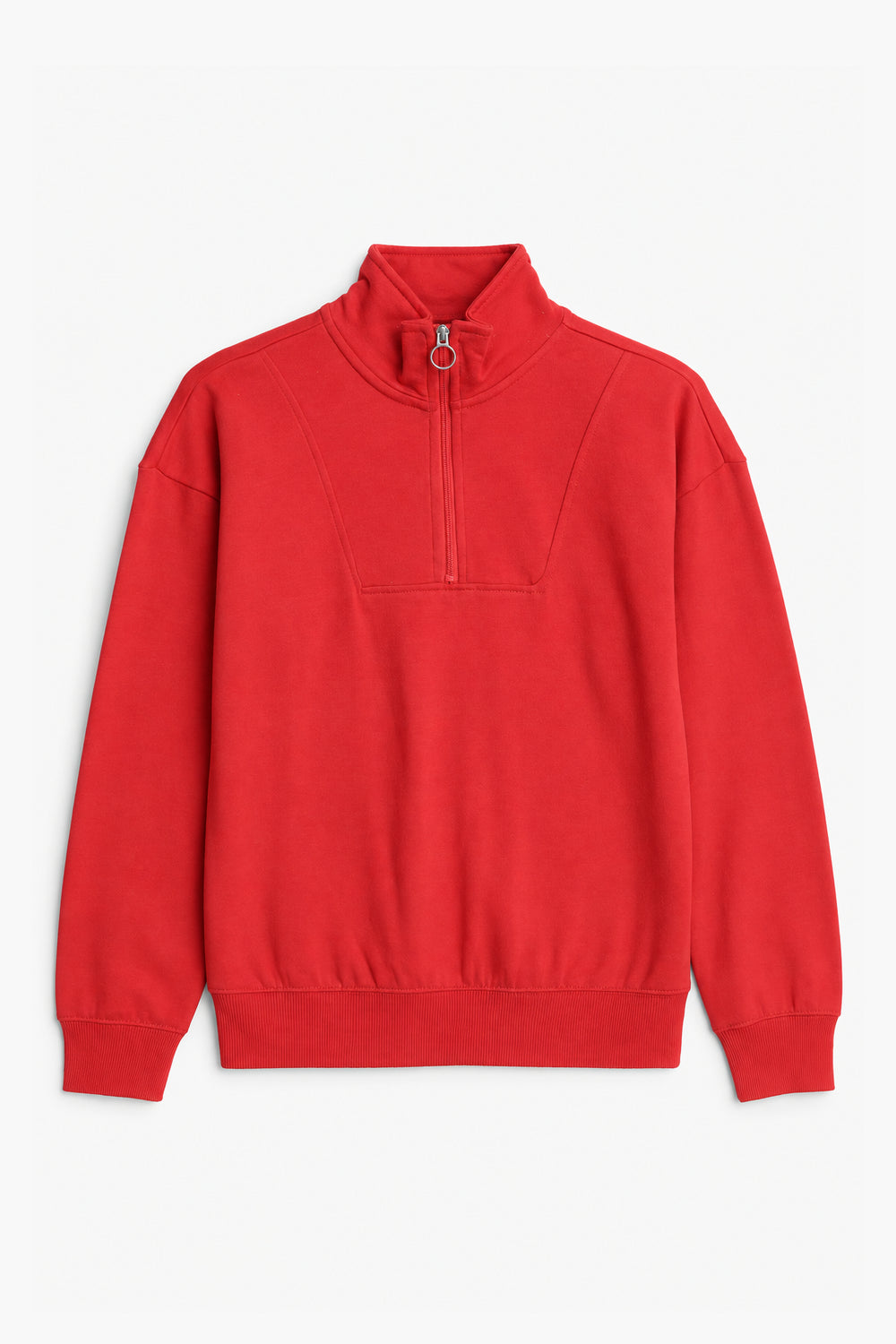 Women Branded Fleece Mock neck - Red