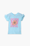 Girls Branded Graphic T-Shirt - Sky Blue