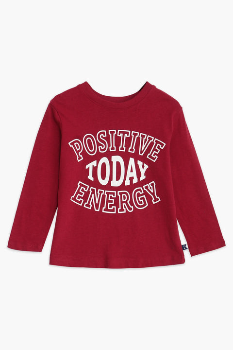 Boy Branded Graphic T-shirt F/S - Maroon