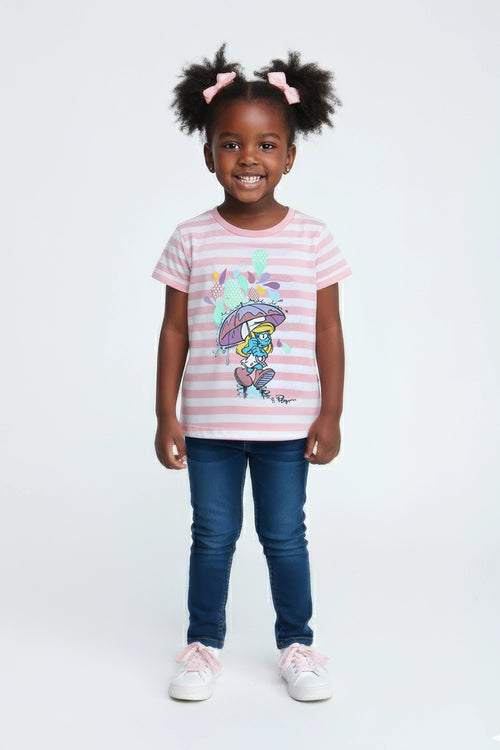 Girls Branded Graphic T-Shirt - Pink