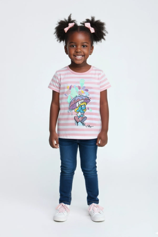Girls Branded Graphic T-Shirt - Pink