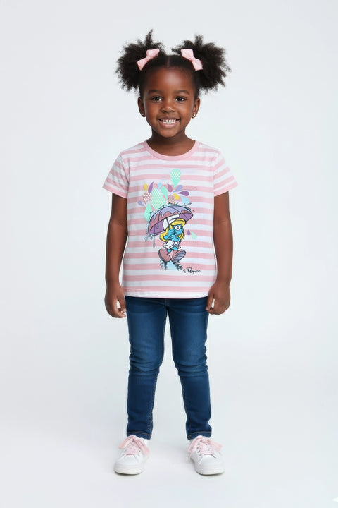 Girls Branded Graphic T-Shirt - Pink