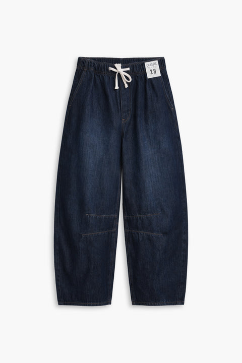 Women's Branded Wide Leg Jeans - D/Blue