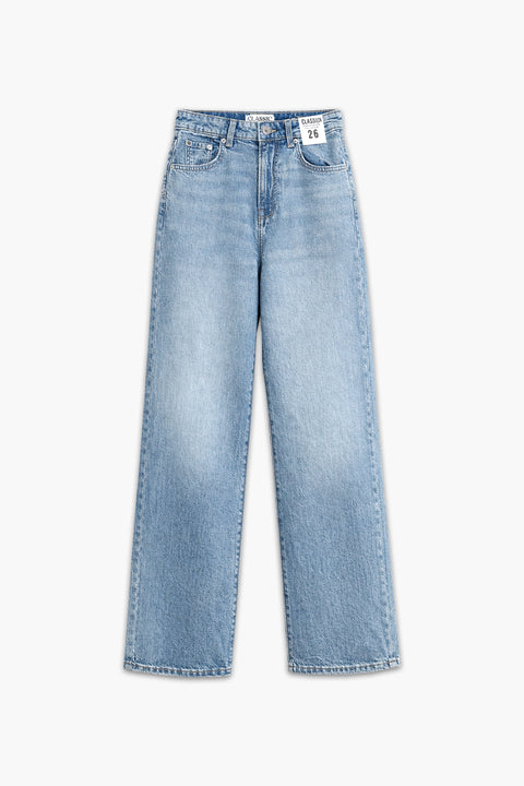 Women's Branded Wide Leg Jeans - Blue