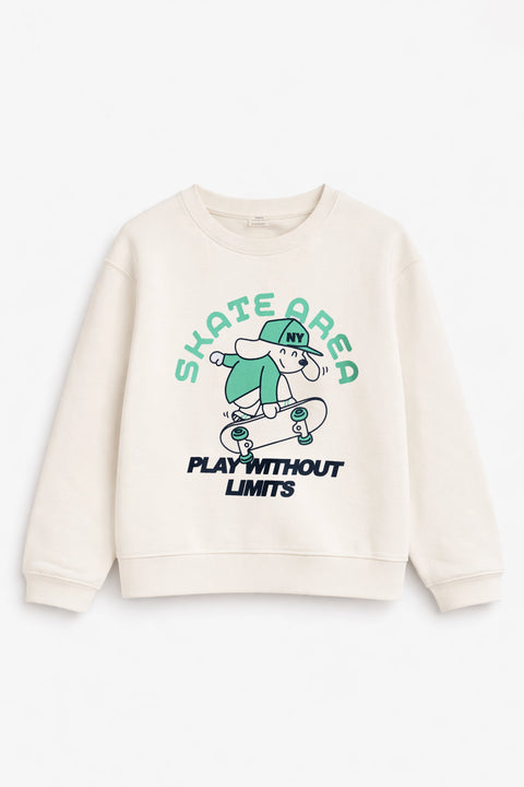 Boys Branded Graphic Sweatshirt - White