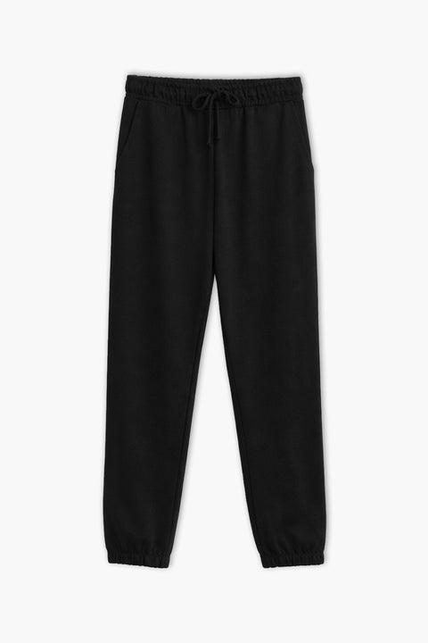 Women MO Branded Trouser - Black