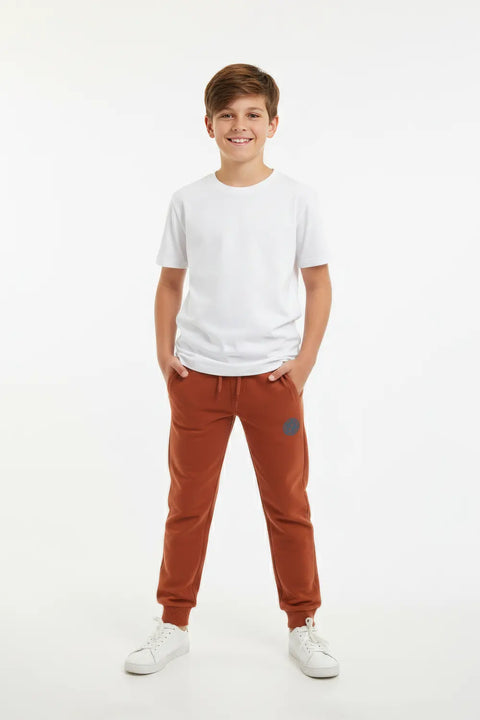 Boys Branded Fleece Trouser - Rust