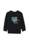 Girls Graphic Sweatshirt GSS24-04 - Black