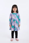Girl Branded Graphic Frock - L/Purple