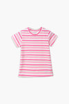 Girls Branded Lining T-Shirt - L/Pink