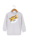 Girls Branded Graphic Fleece Sweatshirt - L/Grey