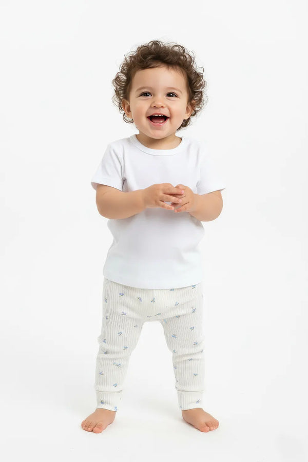 Girls Branded Trouser - White