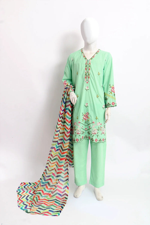 3 PIECE EMB LAWN SUIT