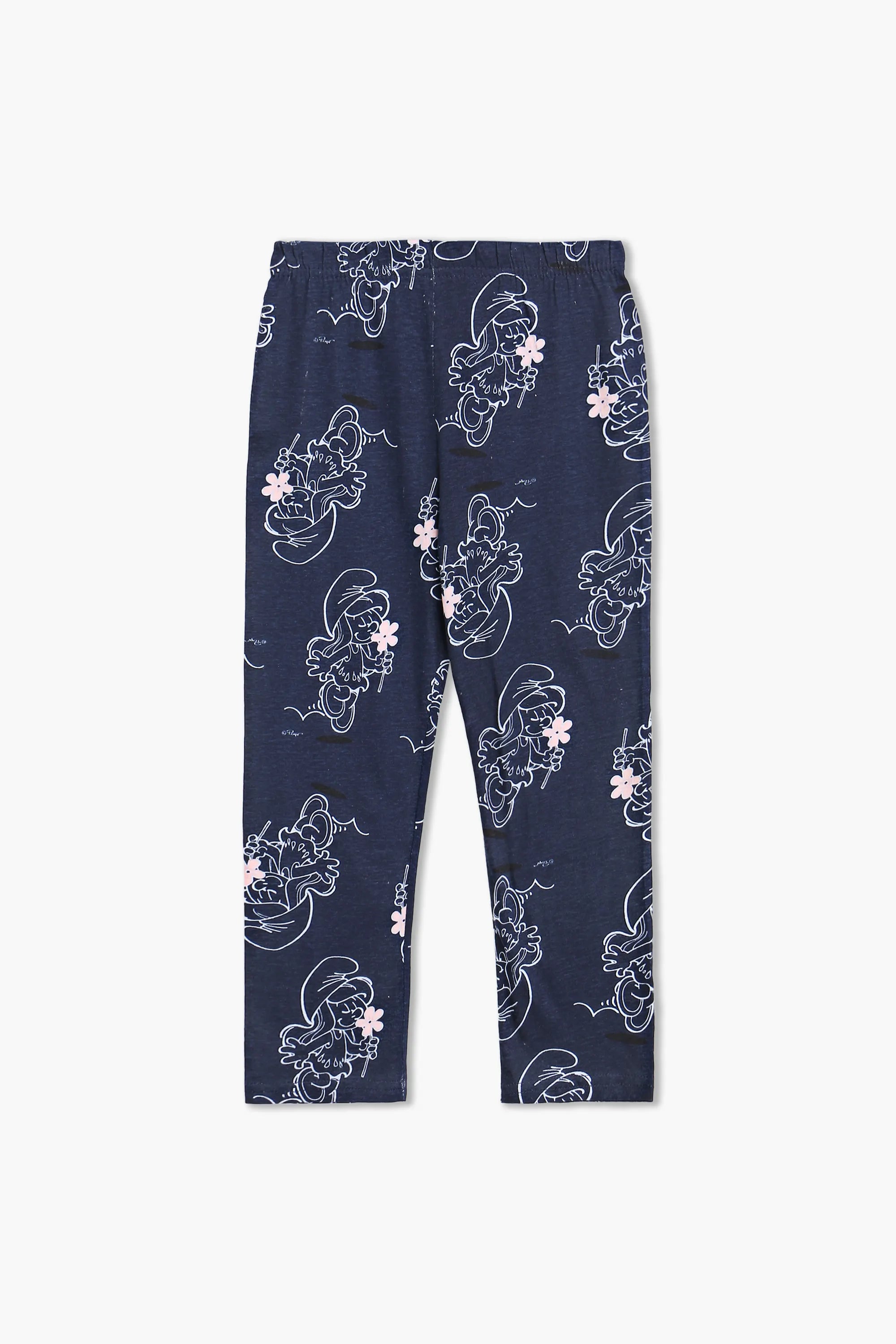 Girls Branded Pajama - Navy