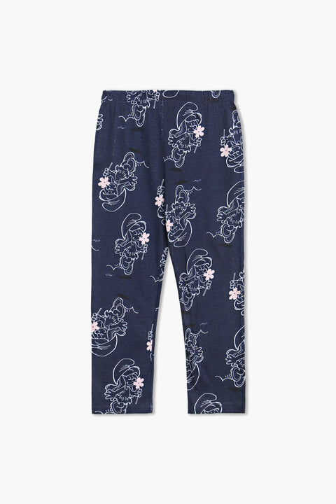 Girls Branded Pajama - Navy