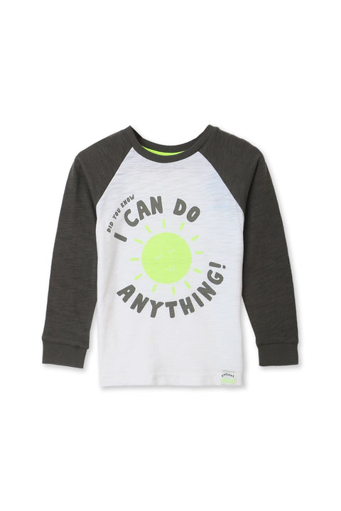 Boy Branded Graphic Tee F/S - Green And White