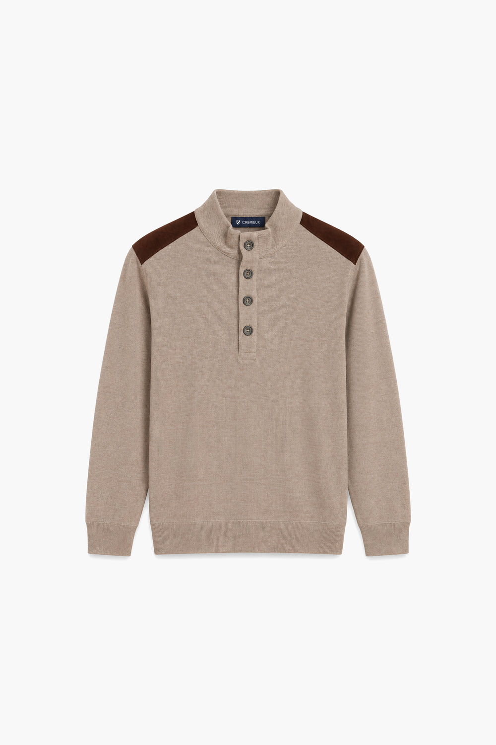 Men Branded Mockneck - Brown