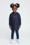 Girls Branded Pullover Hoodie - Navy